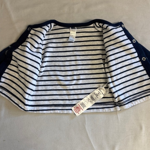 Petit Lem - Navy Blue Kids Sweater with White Patterns - Picture 3 of 3